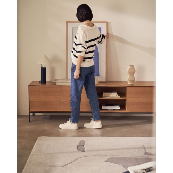 Pähklipuu dekooriga telerilaud 195x55 cm Vedrana - Kave Home-image-1