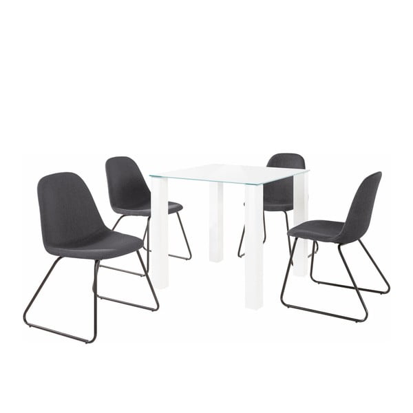 Sada stolu a 4 tmavě šedých židlí Støraa Dante Colombo