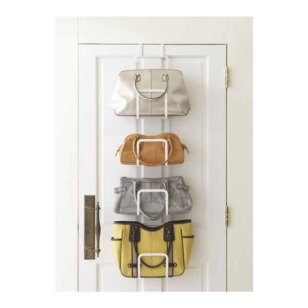 Valge käekotihoidja koos uksehoidja ja 4 konksuga Sapporo - YAMAZAKI-image-4