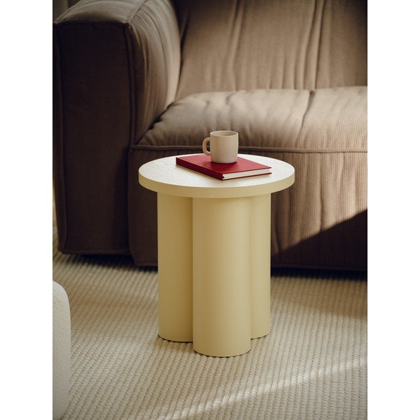 Kollane taburet tuhavärvi dekooriga Oly - noo.ma-image-1