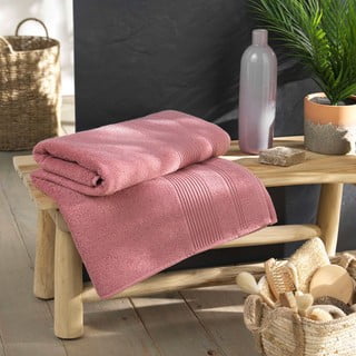 Roosa puuvillane froteerätik 90x150 cm Tendresse - douceur d'intérieur