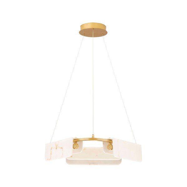Kreemikas/messingvärvi LED-rippvalgusti marmorist dekooriga, hämardatav, ø 63 cm Aider - Nova Luce