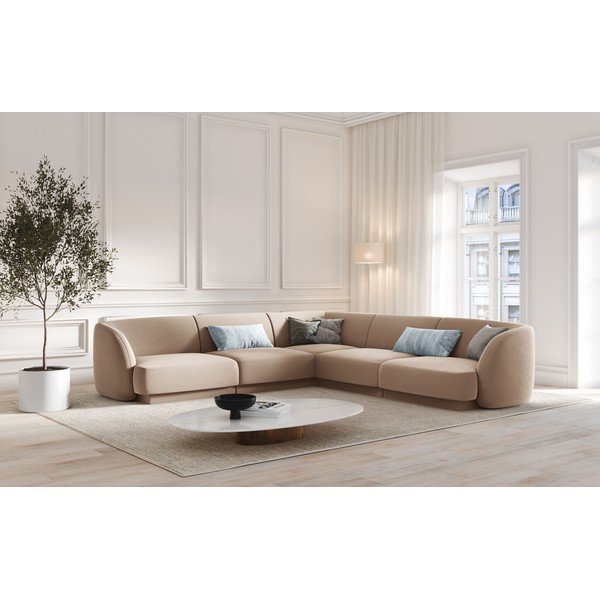 Beež sametine nurgadiivan Miley - Micadoni Home-image-1