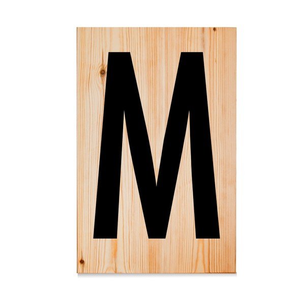 Dřevěná cedule Letters M