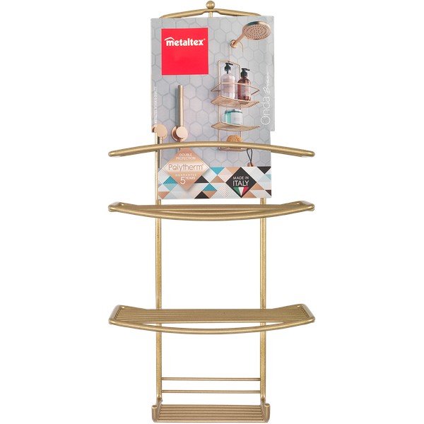 Kuldne rippuv terasest vannitoa riiul Onda - Metaltex-image-2