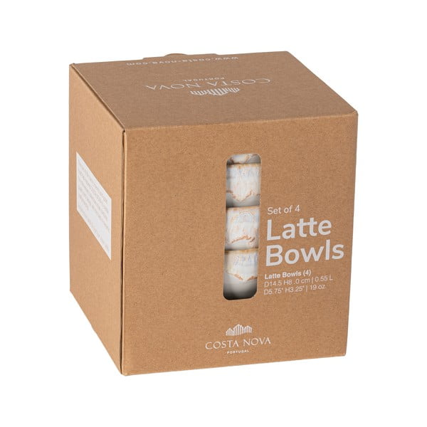 Valged kivikeraamikast kausid 4tk komplektis ø 15 cm Latte - Costa Nova-image-4