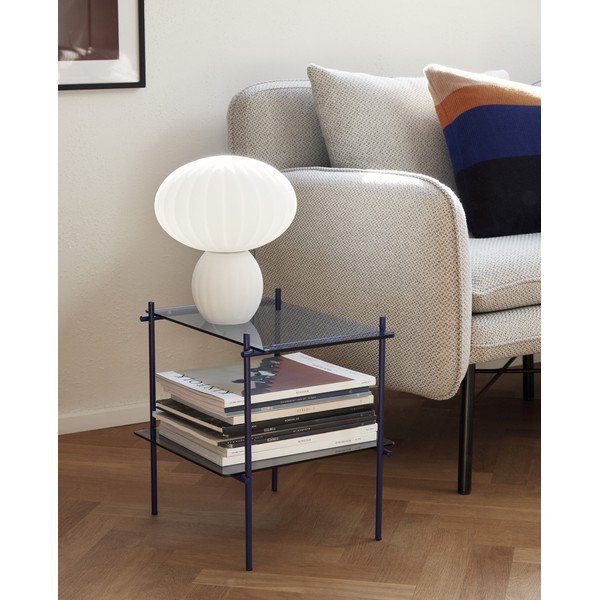 Valge klaasist laualamp (kõrgus 28 cm) Kumu - Hübsch-image-1