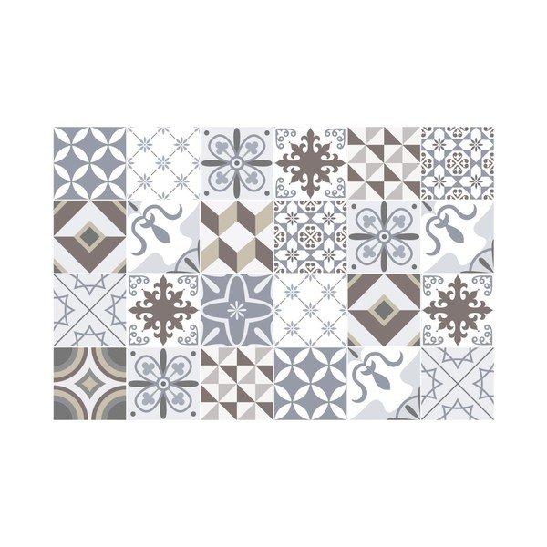 24 dekoratiivse seinakleebise komplekt Mosaiik Portugal, 15 x 15 cm - Ambiance-image-2