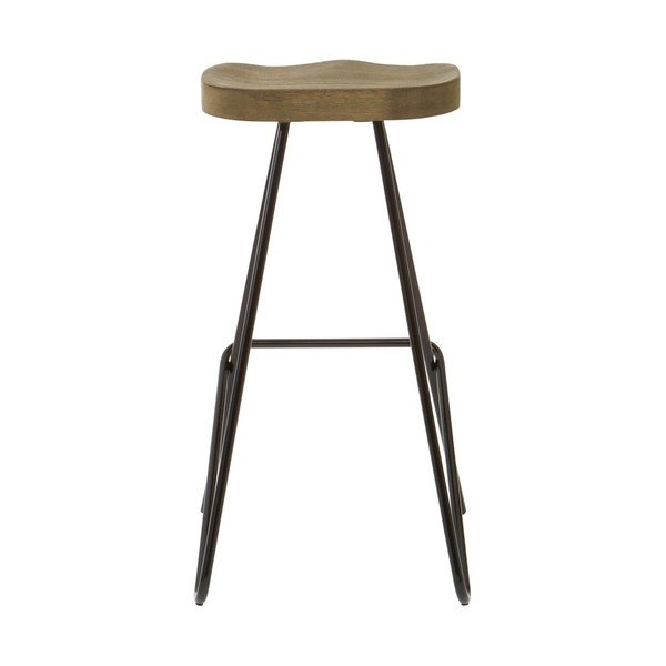 Must/naturaalsest jalakaspuidust baaritool (istme kõrgus 78 cm) District - Premier Housewares-image-2