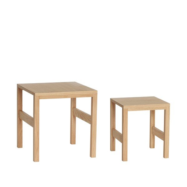 Tammepuidust lauad komplektis 2 tk 40x40 cm Puzzle - Hübsch-image-3