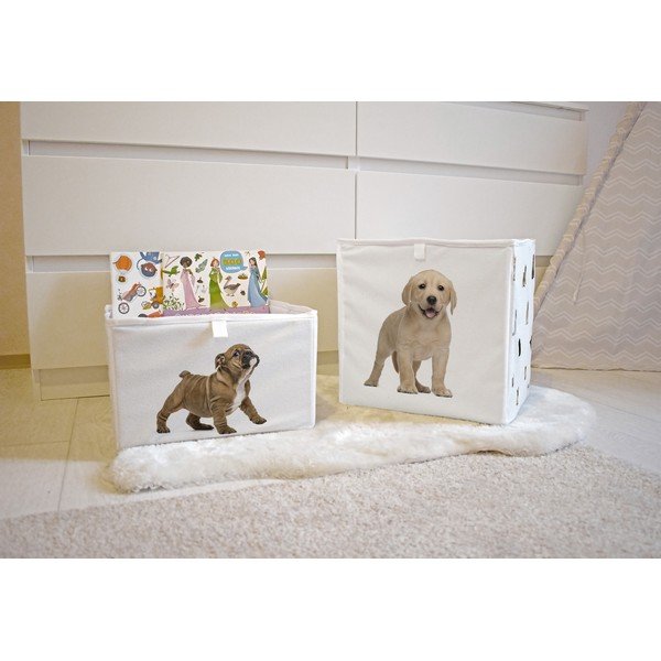 Valge riidest mänguasjakast 32x32x32 cm The Cutest Ones - Butter Kings-image-1