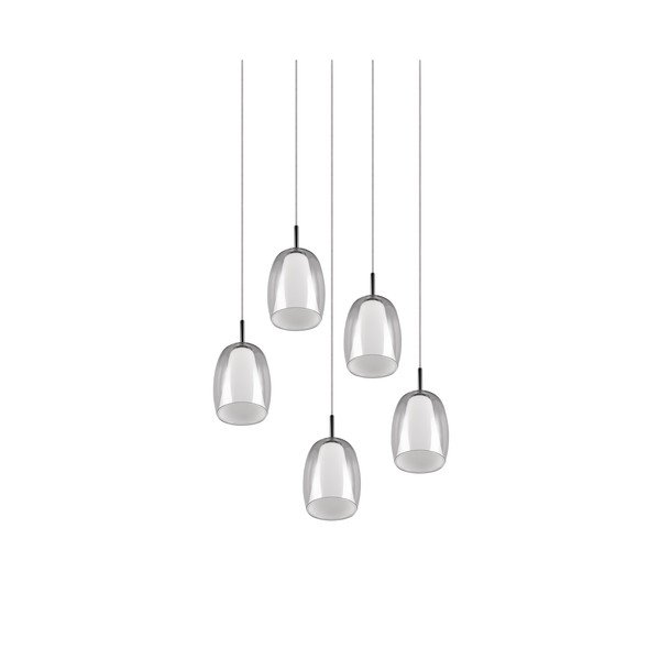 Hõbedane rippvalgusti klaasist varjuga ø 48 cm Barret - Trio Select-image-3