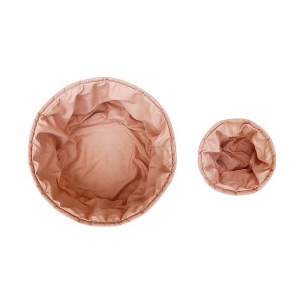 Heleroosad riidest laste hoiukastid 2 tk ø 30x20 cm Bambie Vintage Nude - Lorena Canals-image-3