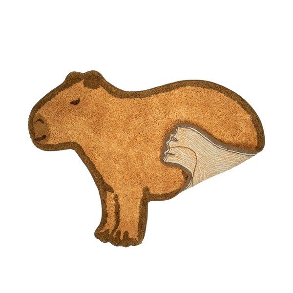 Pruun puuvillane lastevaip 52x68 cm Capybara - Sass & Belle-image-1