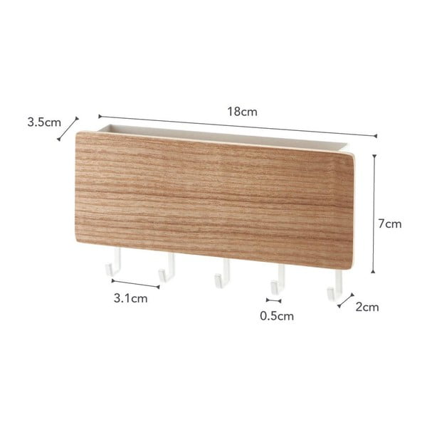 Valge seinale paigaldatav võtmehoidja Rin - YAMAZAKI-image-3