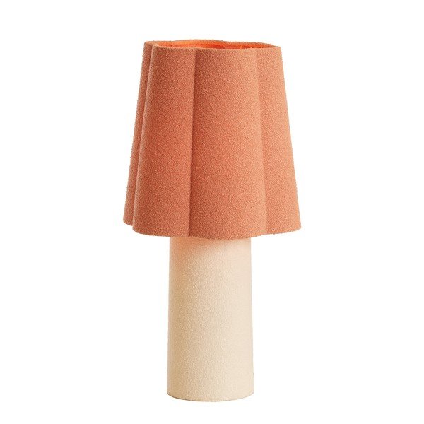 Lõhekarva/kreemika värvi laualamp tekstiilist varjuga (kõrgus 50 cm) Musaby - Light & Living-image-3