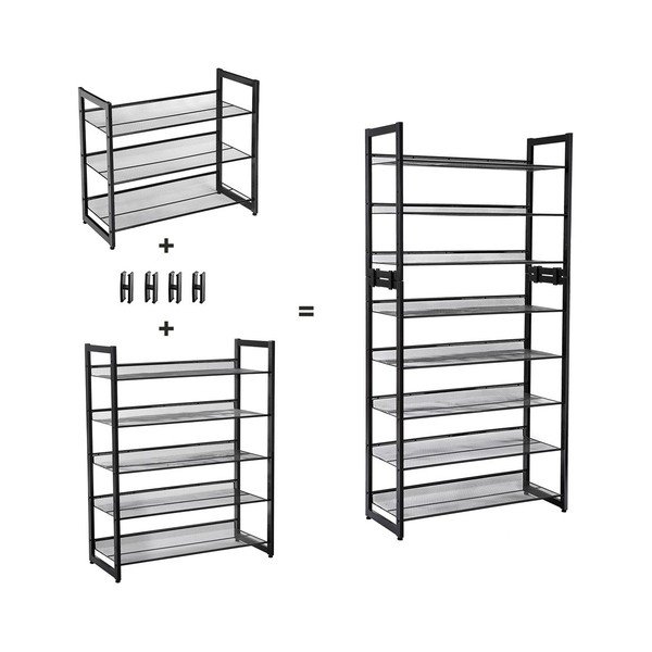 Must metallist riiul 15 paari kingade jaoks - Songmics-image-4