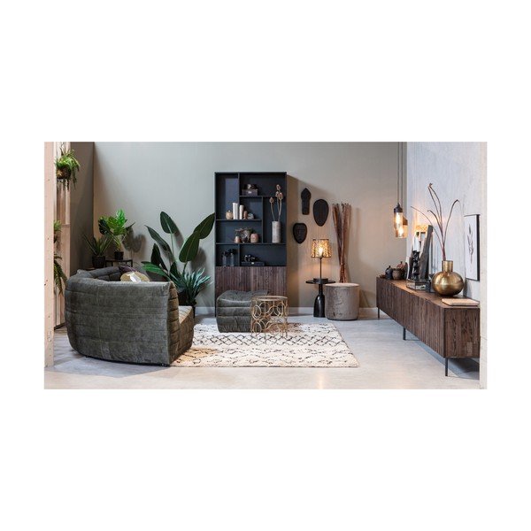 Olivově zelený sametový puf WOOOD Sara, ⌀ 46 cm-image-2