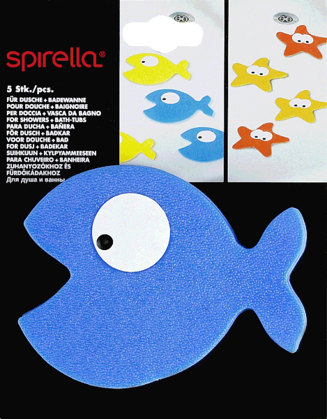 Laste libisemiskindlad vannimatid 5tk komplektis 10x13 cm Hungry - Spirella-image-1