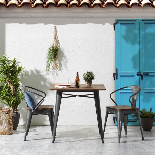 Bambusest laud Malibu, 80 x 80 cm, aia söögilaud - Kave Home-image-3