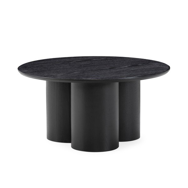 Must ümmargune kohvilaud ø 80 cm Lua - MOME