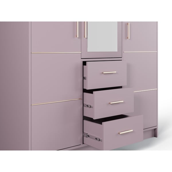 Roosa riidekapp peegliga 147x200 cm Burren - Cosmopolitan Design-image-1