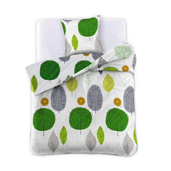 Roheline puuvillane voodipesu üheinimesevoodile 200x140 cm Green Leaf - AmeliaHome