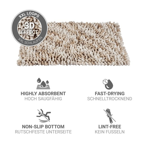 Beež tekstiilist vannitoamatt 60x90 cm Lerici - Wenko-image-4