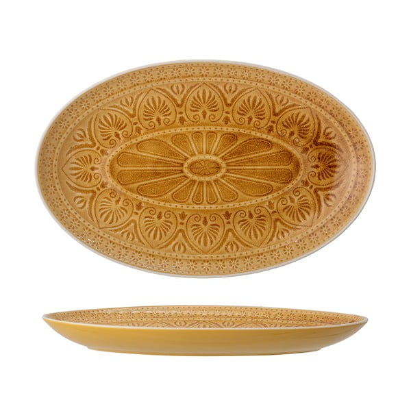 Oranžikas ja kollane keraamiline serveerimistaldrik, 39 x 25 cm Rani - Bloomingville-image-3