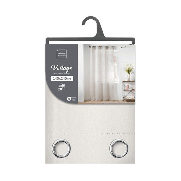Elevandiluu värvi voile kardin 140x240 cm Carlin - douceur d'intérieur-image-4