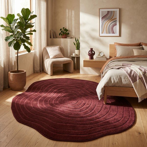 Burgundiapunane vaip 160x230 cm Pebble - ESTE-image-2