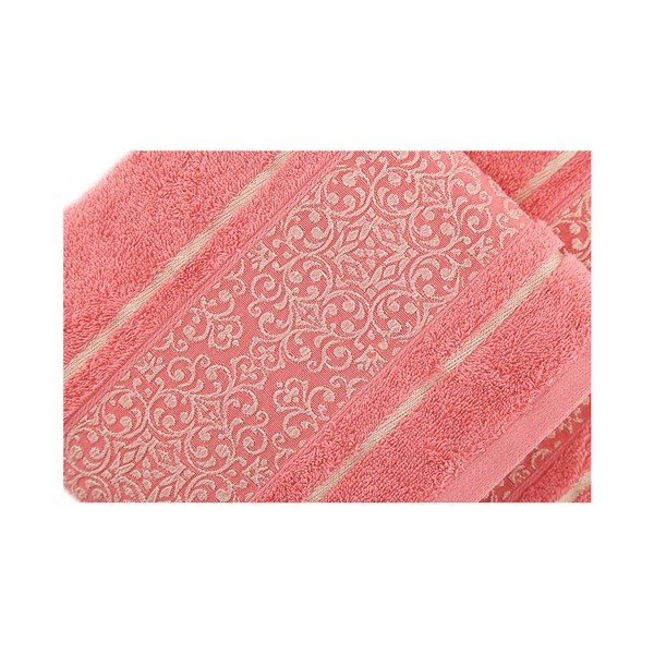 Sada 2 růžových ručníků Fance, 50 x 90 cm-image-1