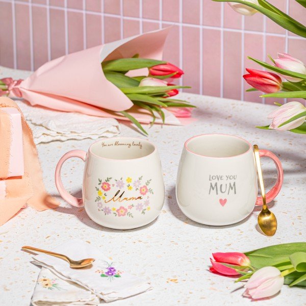 Heleroosa portselanist kruus 450 ml Mama You Are Blooming - Sass & Belle-image-1