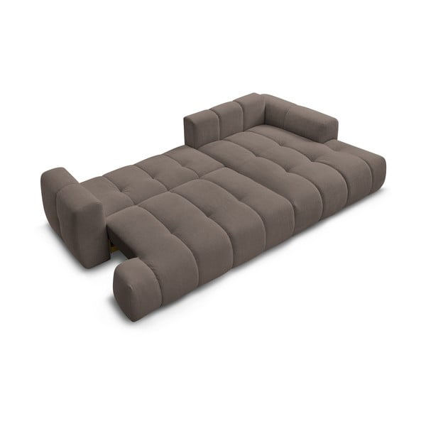 Hallikaspruun diivanvoodi/panipaigaga nurgadiivan (parempoolne nurk/diivanvoodiga) Fuji - Bobochic Paris-image-4