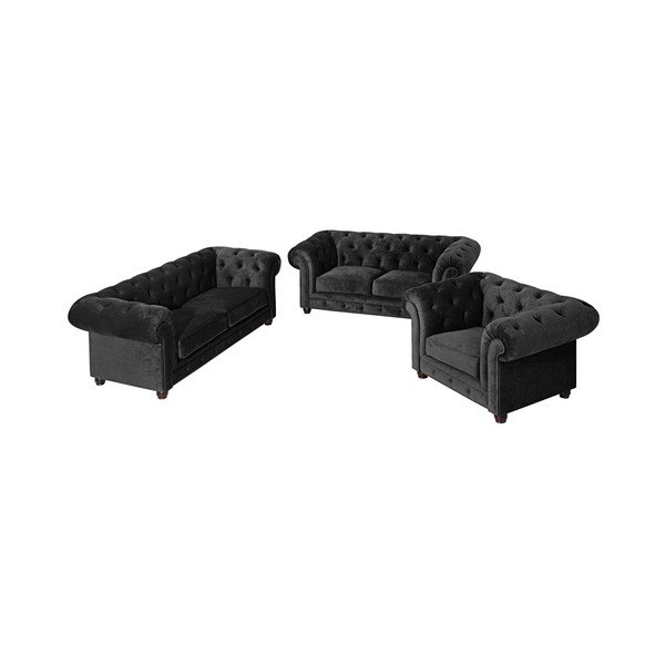 Černá pohovka Max Winzer Orleans Velvet, 216 cm-image-2