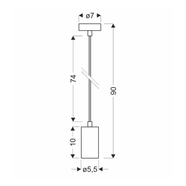 Must rippvalgusti metallist varju ø 7 cm Tubo - Candellux Lighting-image-2