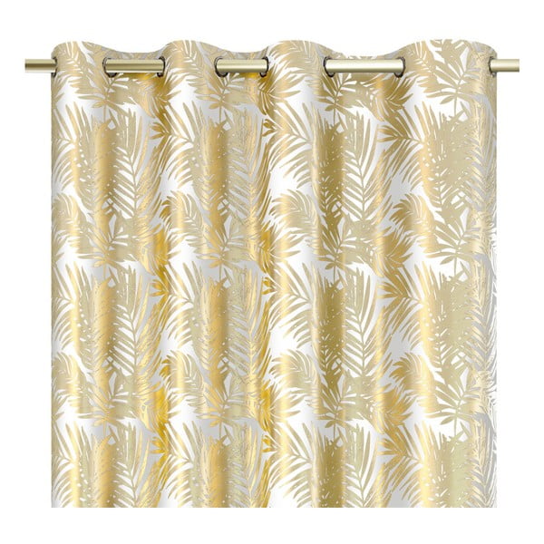 Sametist dimout kardin valge-kuldne 140x245 cm Golden Leaves - AmeliaHome