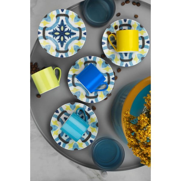 4 tasside ja taldrikutega komplekt Geomeetriline, 90 ml - Kütahya Porselen-image-1