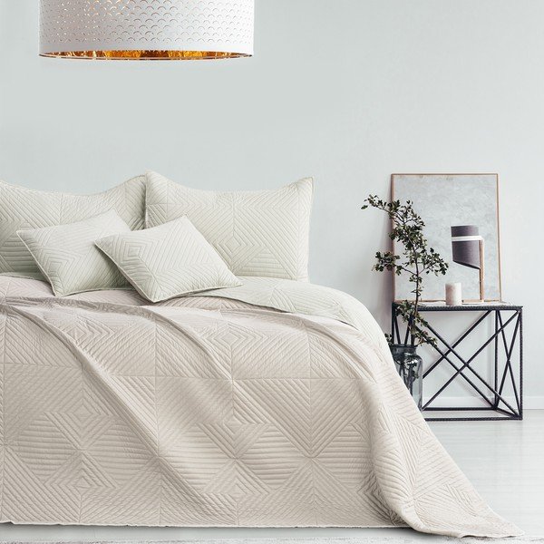 Kreem tepitud mikrokiust voodikate 220x240 cm Softa - Restilo-image-2