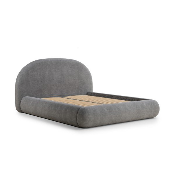 Hall polsterdatud kaheinimesevoodi panipaigaga ja liistudest raamiga 180x200 cm Maumere - Maison de Rêve