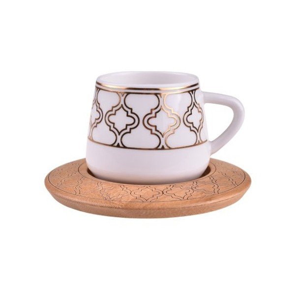 Sada 6 porcelánových hrnků s bambusovými podtácky Bambum Hanedan-image-1