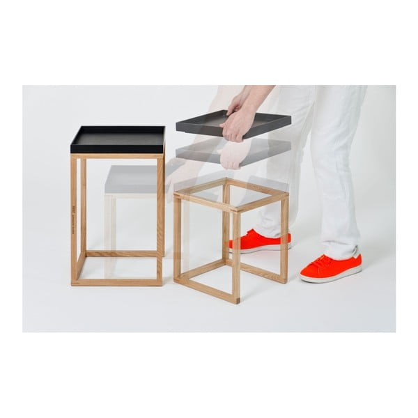 Tammepuidust küljelauad 2tk musta pealispinnaga Nest - Wireworks-image-4