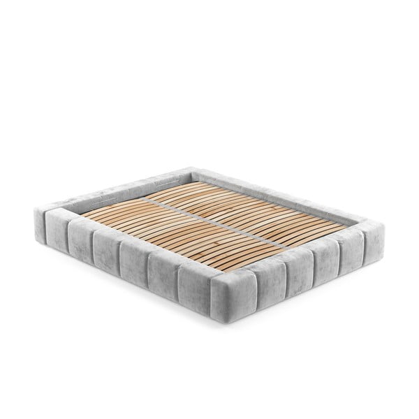 Helehall polsterdatud kaheinimesevoodi koos voodipõhja ja panipaigaga 160x200cm Aruba L - Maison de Rêve-image-3