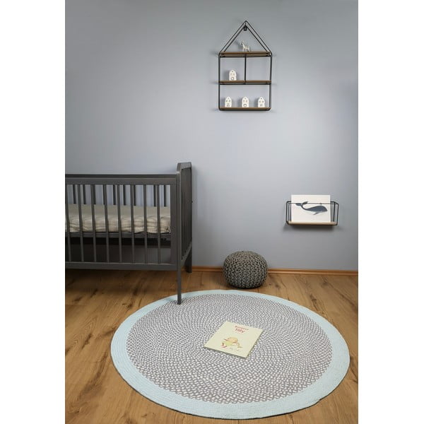 Laste sinine käsitsi valmistatud vaip , ∅ 120 cm Brenda - Nattiot-image-1