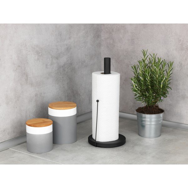 Must metall majapidamispaberi stend ø 15 cm Clayton – Wenko-image-1