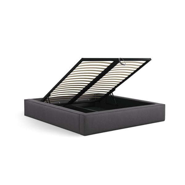 Tumehall polsterdatud kaheinimesevoodi koos panipaiga ja voodipõhjaga 180x200 cm Simon - Micadoni-image-3