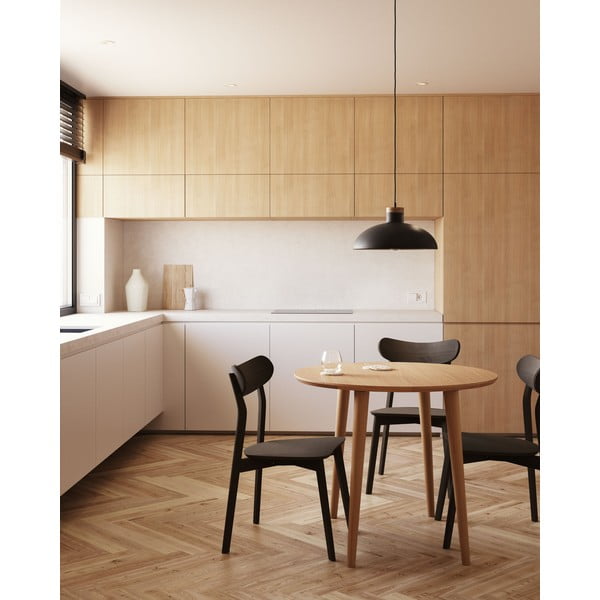 Tammedekooriga ümmargune kokkupandav söögilaud ø 90 cm Oqui - Kave Home-image-1