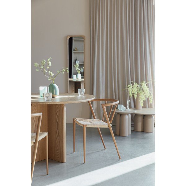 Ümmargune söögilaud tammepuust dekooriga ø 120 cm Laurent - White Label-image-3
