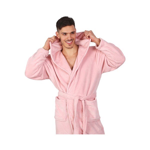 Růžový unisex župan z mikrovlákna DecoKing Robby, velikost L-image-4