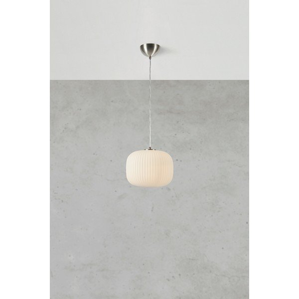 Valge/hõbedane opaalklaasist ripplamp ø25x21 cm Sober - Markslöjd-image-1